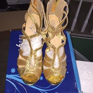 Gold Disco Heels